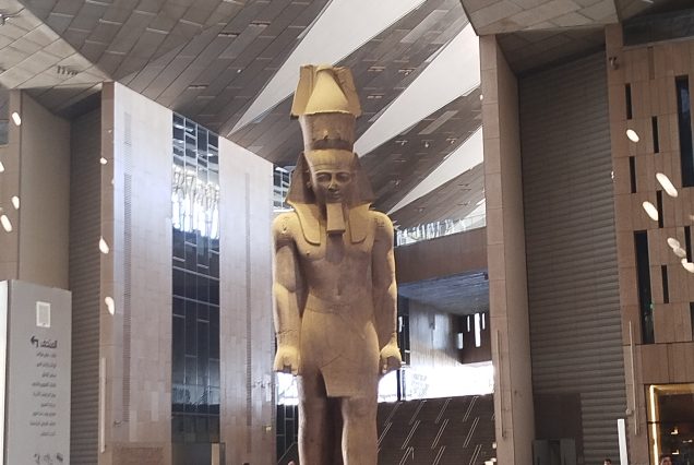 Statue of Ramses II inside the Grand Egyptian Museum
